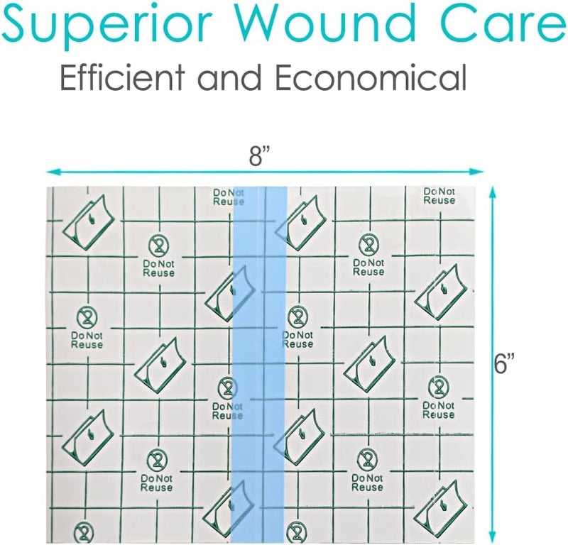 EaseToU 6"x8" Waterproof Dialysis Catheter Shower Cover Chest Port Shield Protector for Central Line G Feeding Tubes Transparent Wound Dressing, Pack of 50 - Image 2
